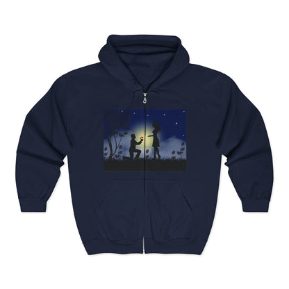 Romantic Proposal Hoodie | Cozy Zip  for Couples and Love Story Apparel | True North