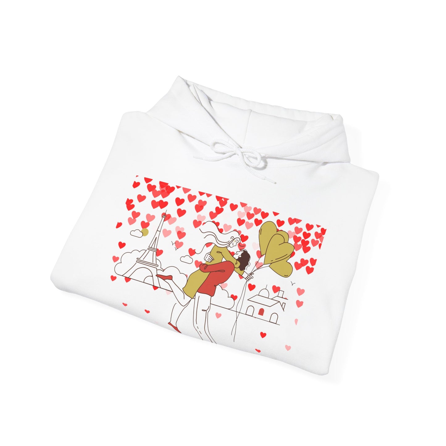 Romantic Heart Print Hoodie for Couples | Heartfelt Love Wear | True North