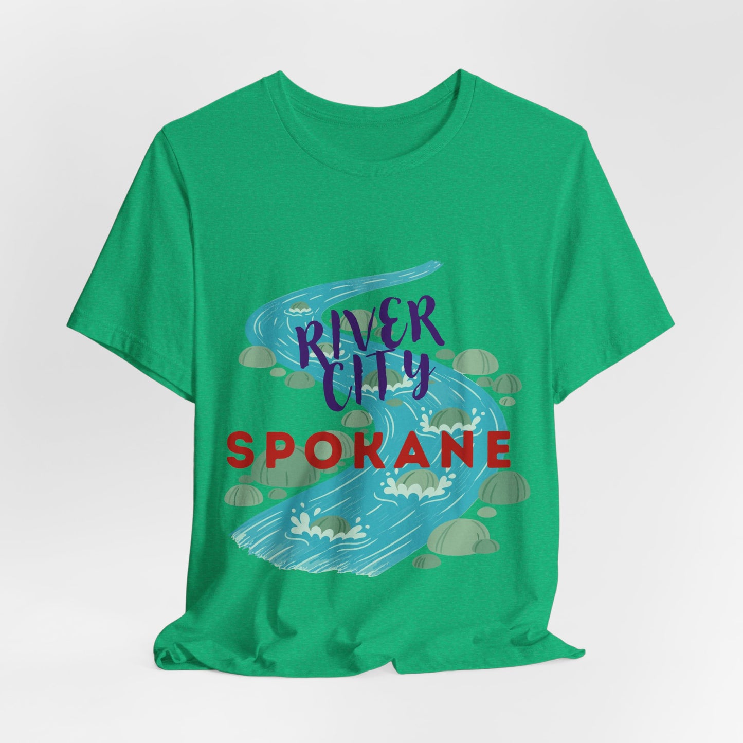 River City Spokane Graphic Tee — Watercolor River Design