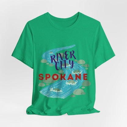 River City Spokane Graphic Tee — Watercolor River Design