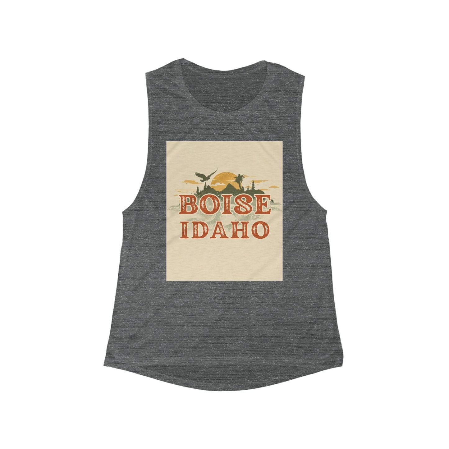Boise Idaho Vintage Sunset Tank Top — Women's Scoop Muscle Tank