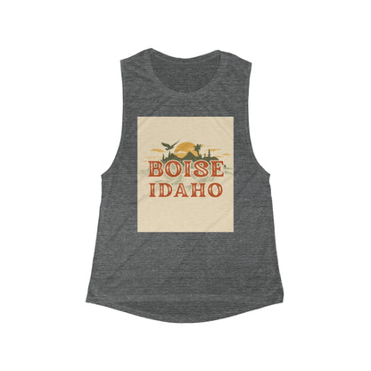 Boise Idaho Vintage Sunset Tank Top — Women's Scoop Muscle Tank