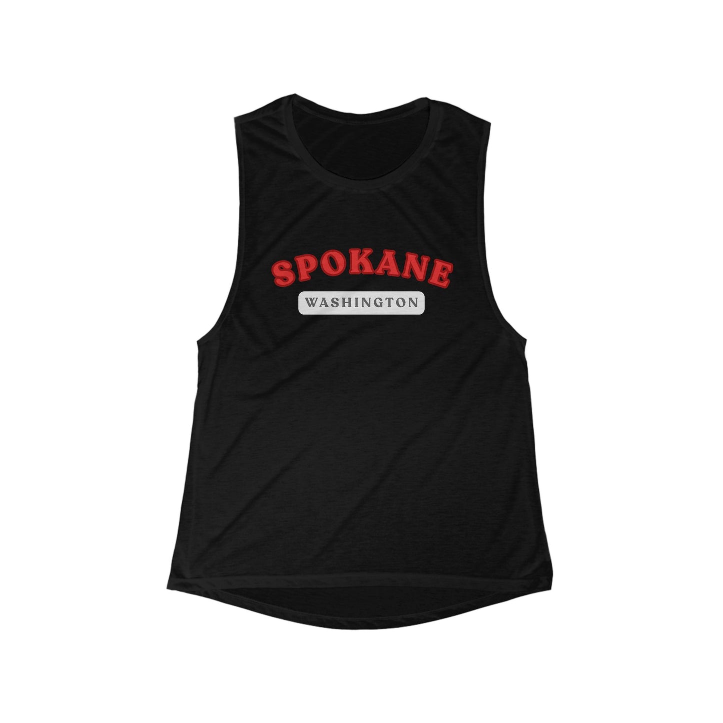 Spokane Washington Women's Flow Tank — Scoop Muscle City Tee