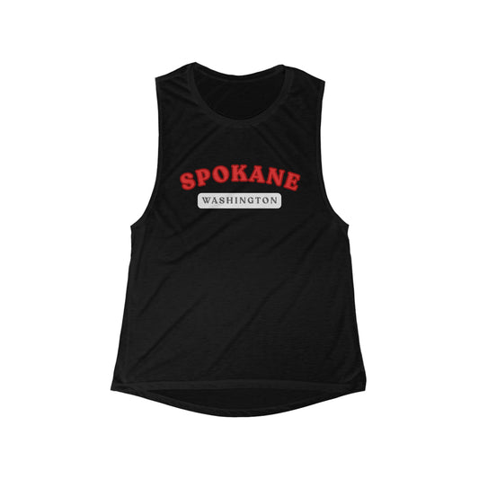 Spokane Washington Women's Flow Tank — Scoop Muscle City Tee
