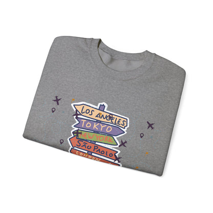 Travel Destination Crewneck Sweatshirt | Streetwear, Adventure Fashion, World Map Merch | True North