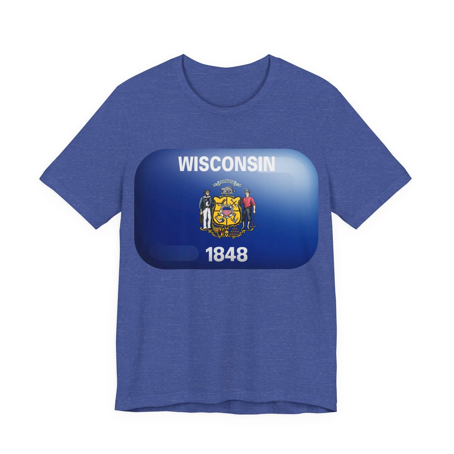 Wisconsin Flag T‑Shirt – State Pride Tee (WISCONSIN 1848) MADISON JERSEY TEE