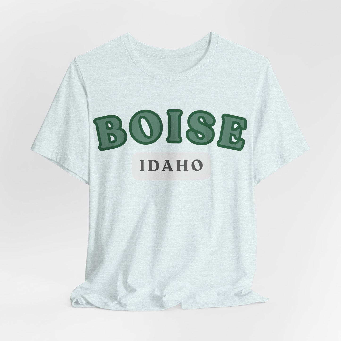 Boise Idaho Retro Collegiate T-Shirt — Vintage Green City Tee