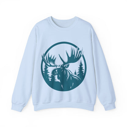 Nature-Inspired Moose Crewneck Sweatshirt | Wildlife Enthusiasts | True North