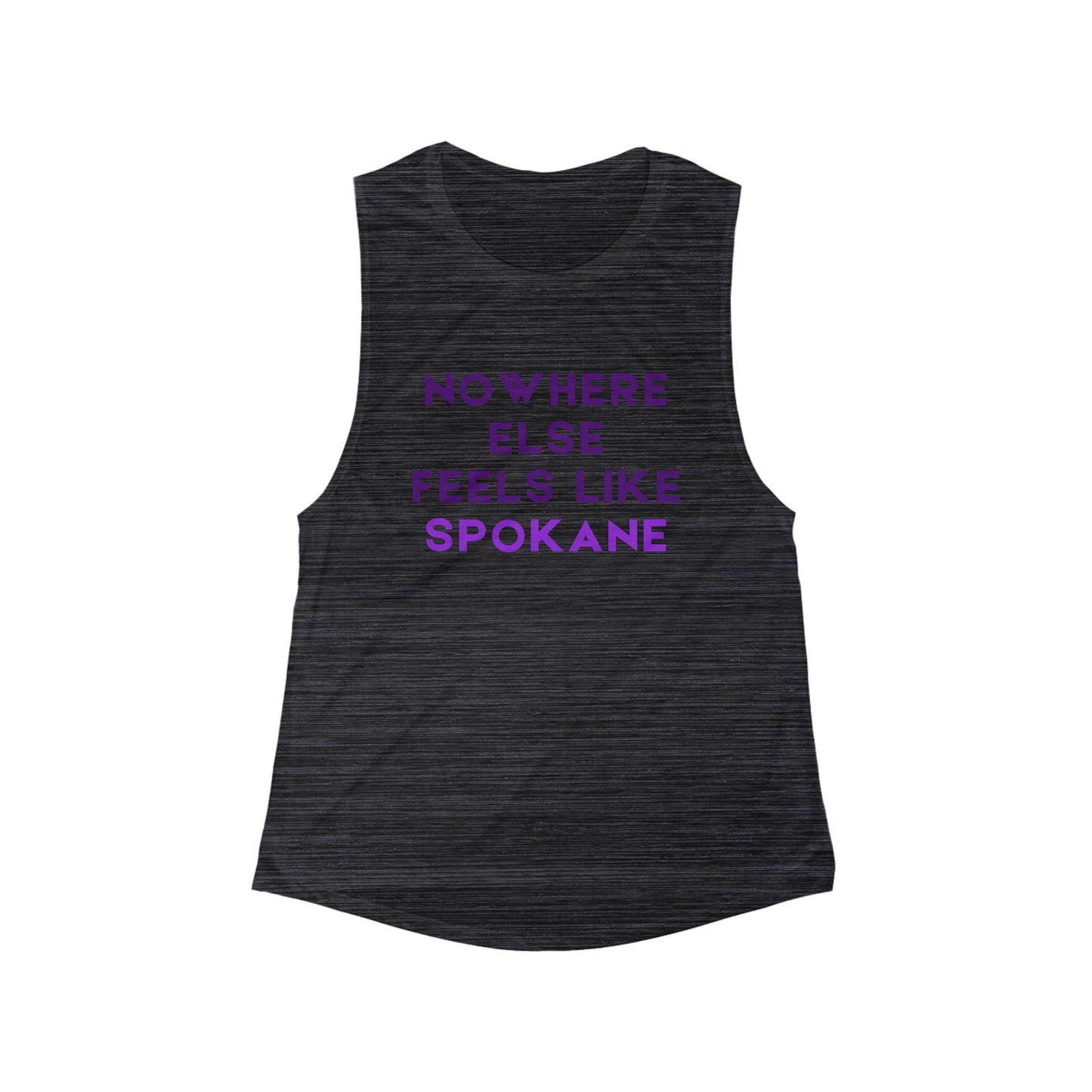 Nowhere Else Feels Like Spokane Women's Muscle Tank — Flowly Scoop Tank Top for Locals & Travelers