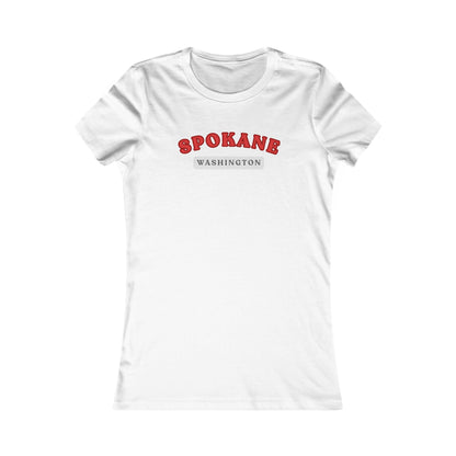 Spokane Washington Women's Crewneck Tee - Vintage Red College Style