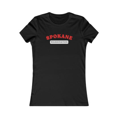 Spokane Washington Women's Crewneck Tee - Vintage Red College Style