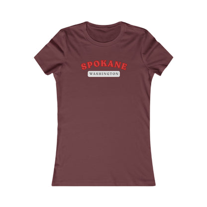 Spokane Washington Women's Crewneck Tee - Vintage Red College Style