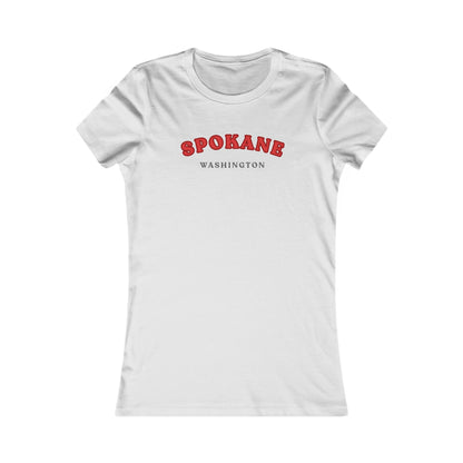 Spokane Washington Women's Crewneck Tee - Vintage Red College Style
