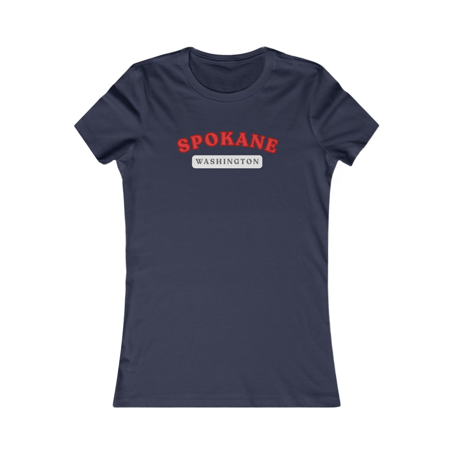 Spokane Washington Women's Crewneck Tee - Vintage Red College Style