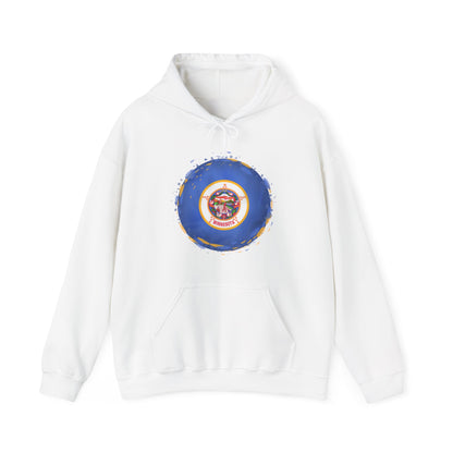 Minnesota State Flag Hoodie — Retro Watercolor Circle Design DULUTH