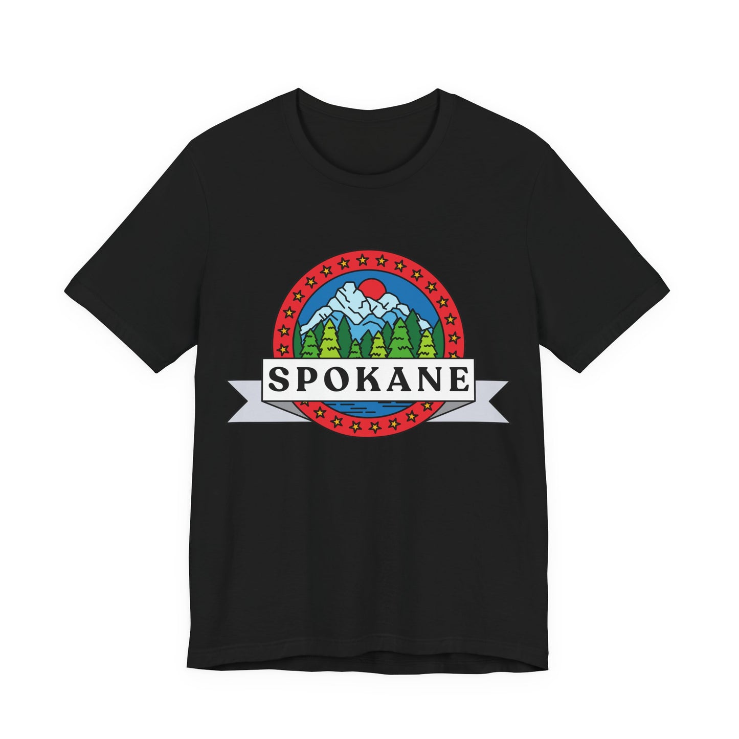 Spokane Mountain Badge T-Shirt – Scenic Riverfront Graphic Tee