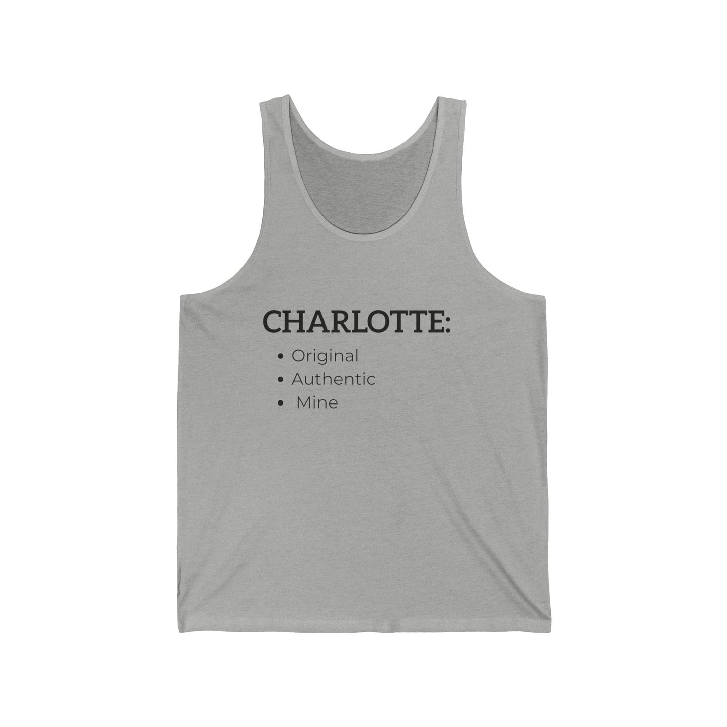 Charlotte Original Mine Men/Unisex Tank Top | Minimal  Lightweight Feel | True North