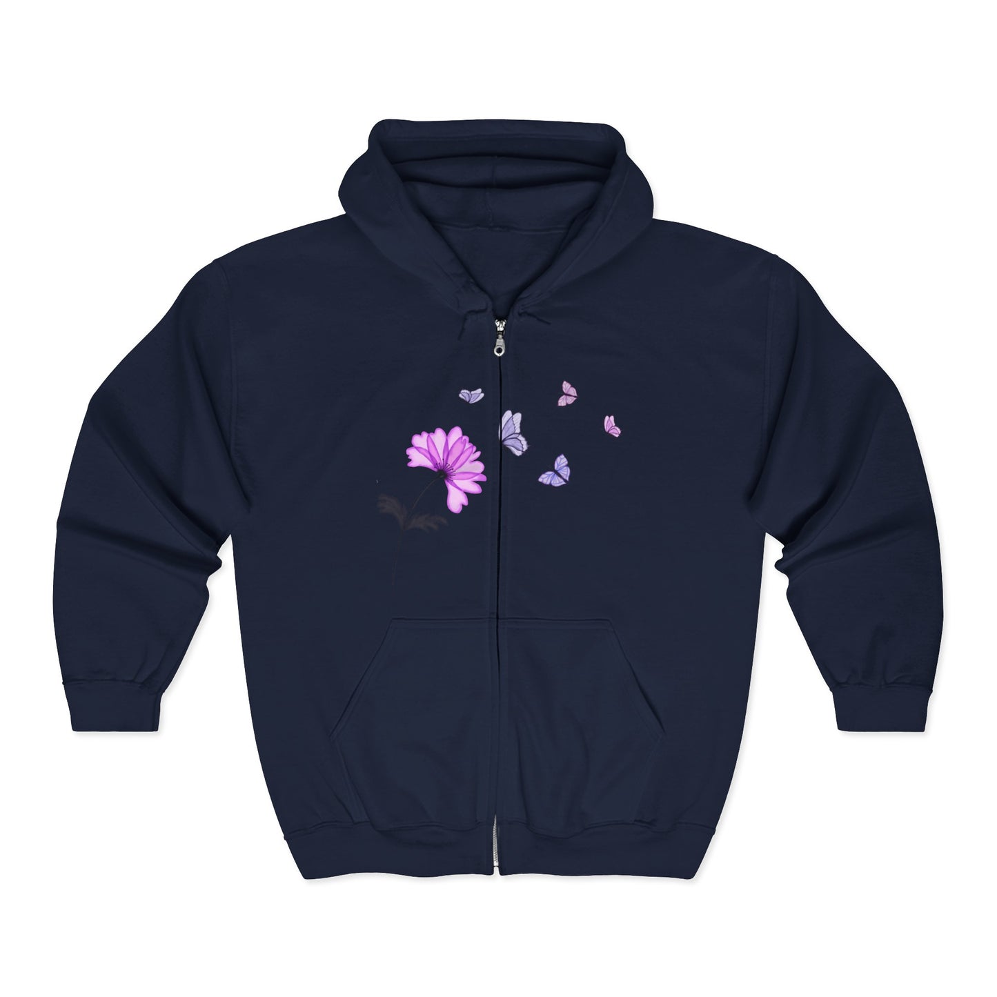 Butterfly Blossom Zip Hoodie |Floral Style | True North