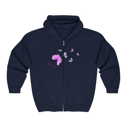 Butterfly Blossom Zip Hoodie |Floral Style | True North