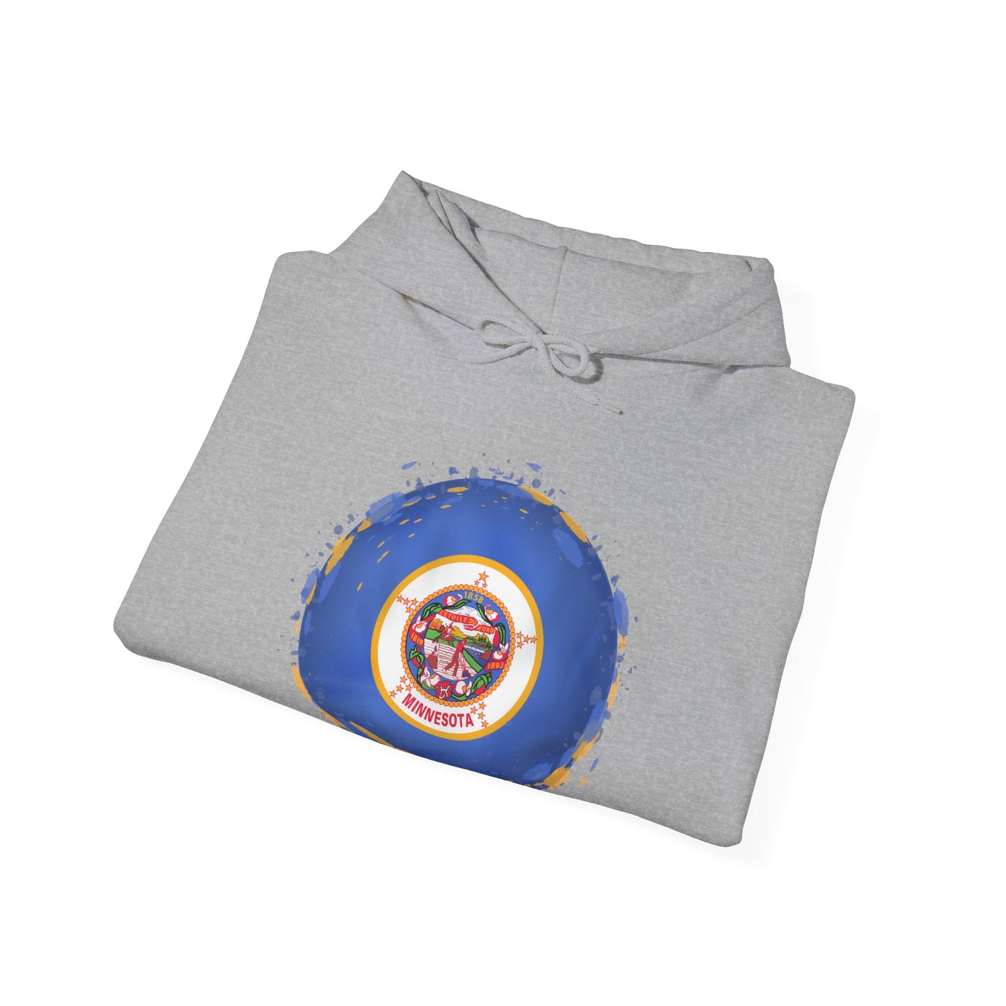 Minnesota State Flag Hoodie — Retro Watercolor Circle Design DULUTH