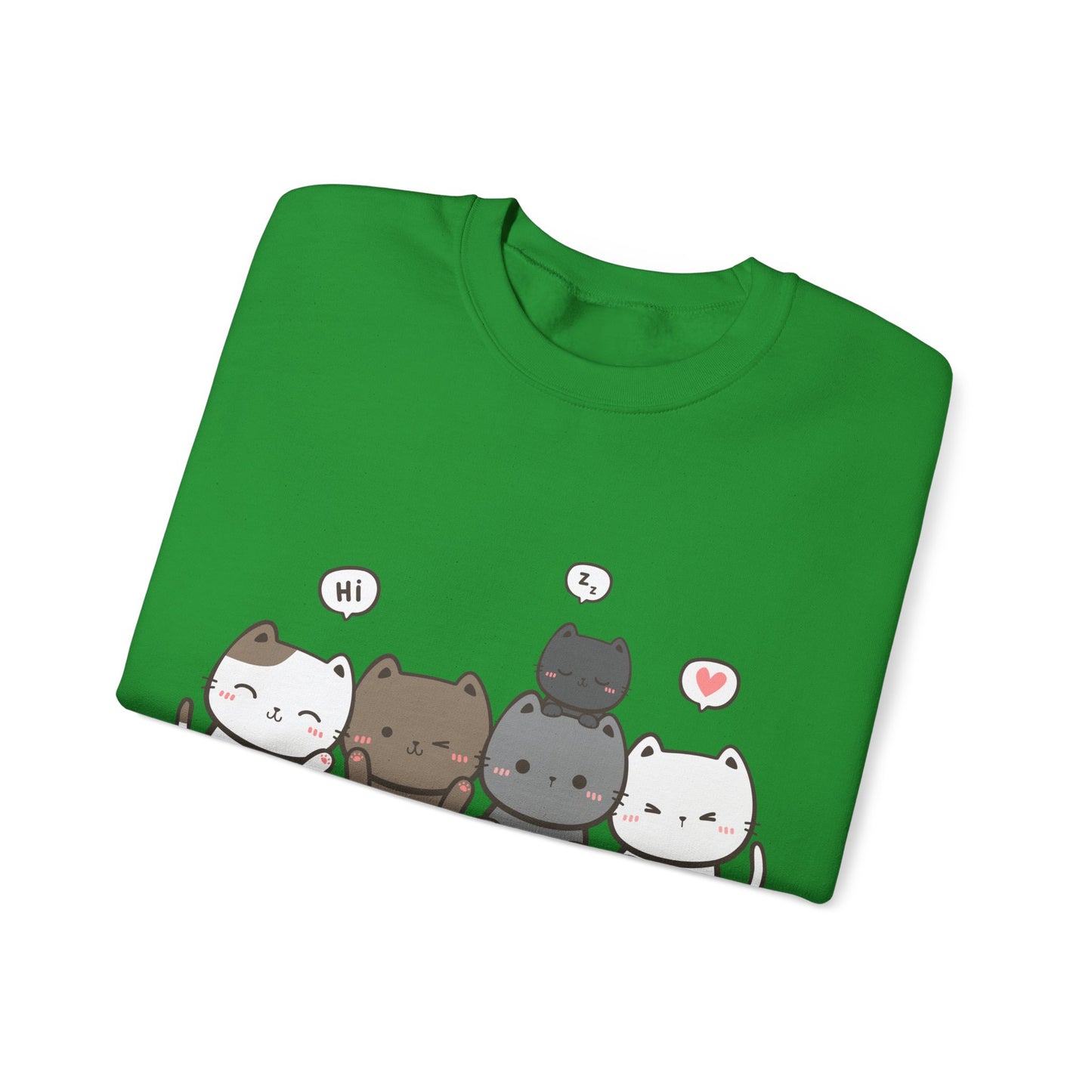 Cute Cat Crewneck Sweatshirt | Funny Animal Apparel and Kawaii Style | True North