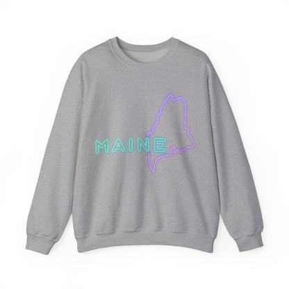 Maine Neon Outline Sweatshirt | Local Pride Apparel | True North
