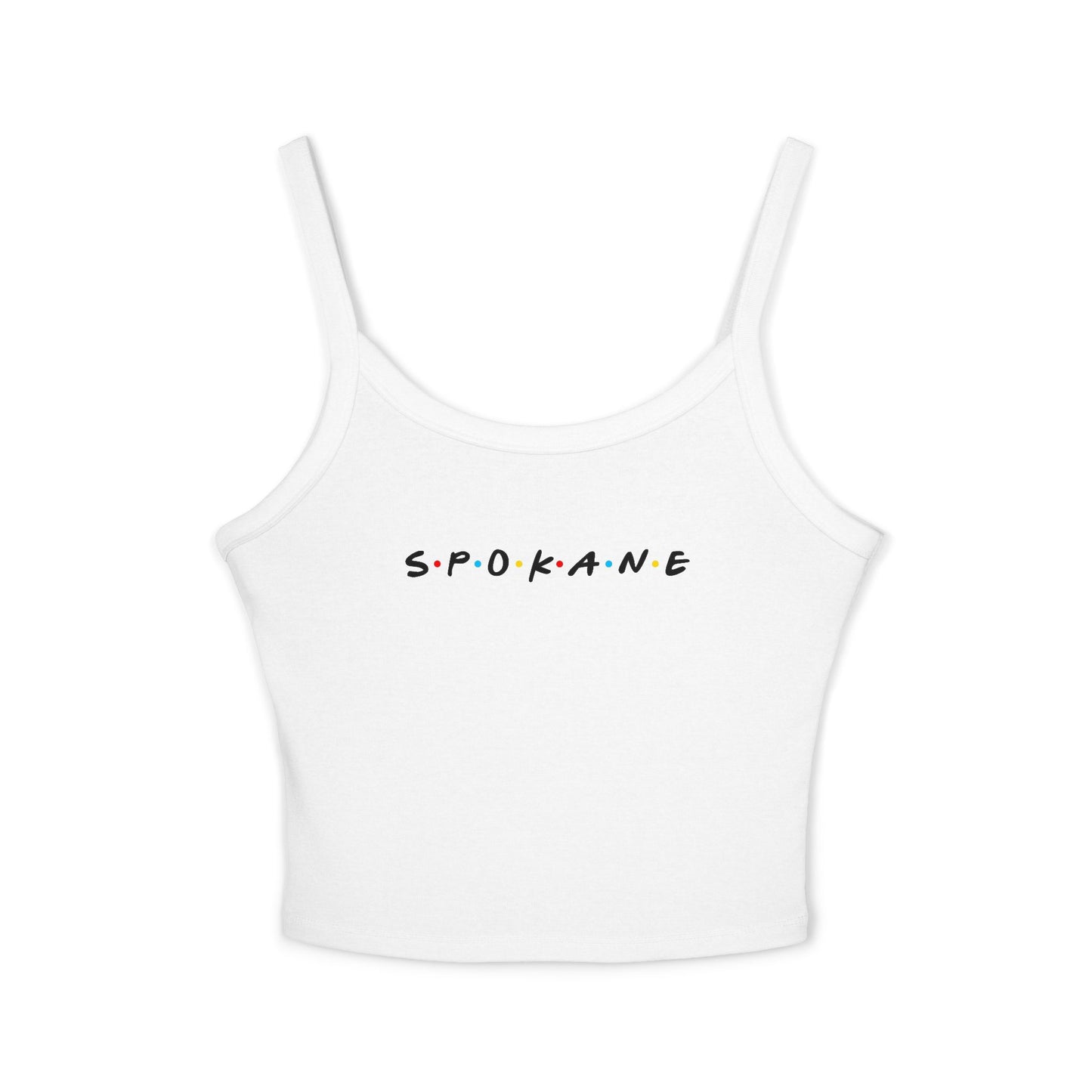 Spokane Script Crop Tank — Women's Spaghetti Strap City Tee
