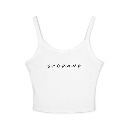 Spokane Script Crop Tank — Women's Spaghetti Strap City Tee