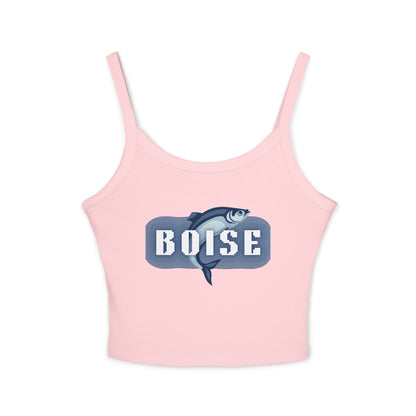Boise Fish Graphic Tank Top — Women's Spaghetti Strap Crop