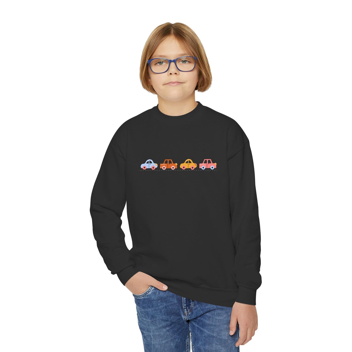 Cute Cars and Bear Youth Sweatshirt | Fun Pullover | True North