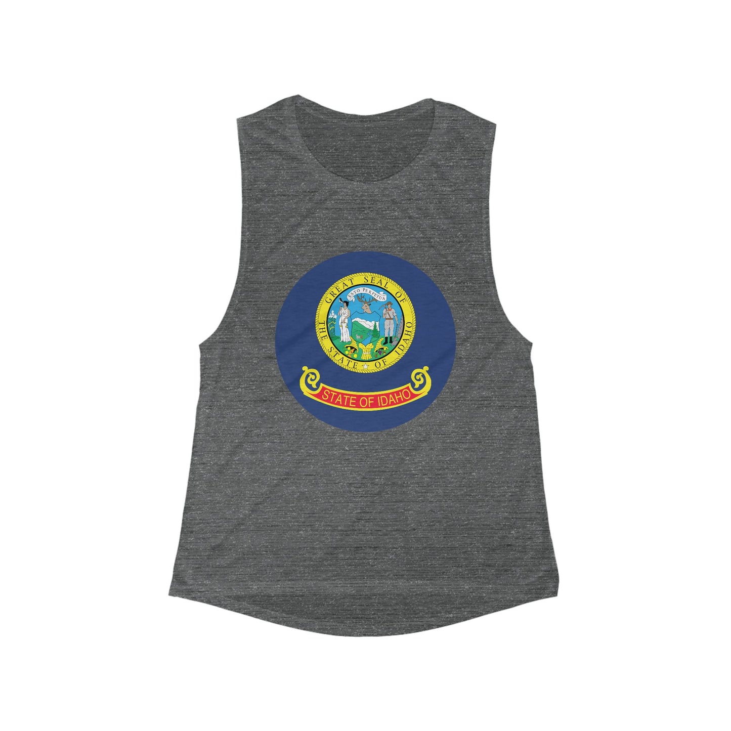 Idaho State Seal Women's Flow Tank Top — Lightweight Scoop Muscle Tee BOISE
