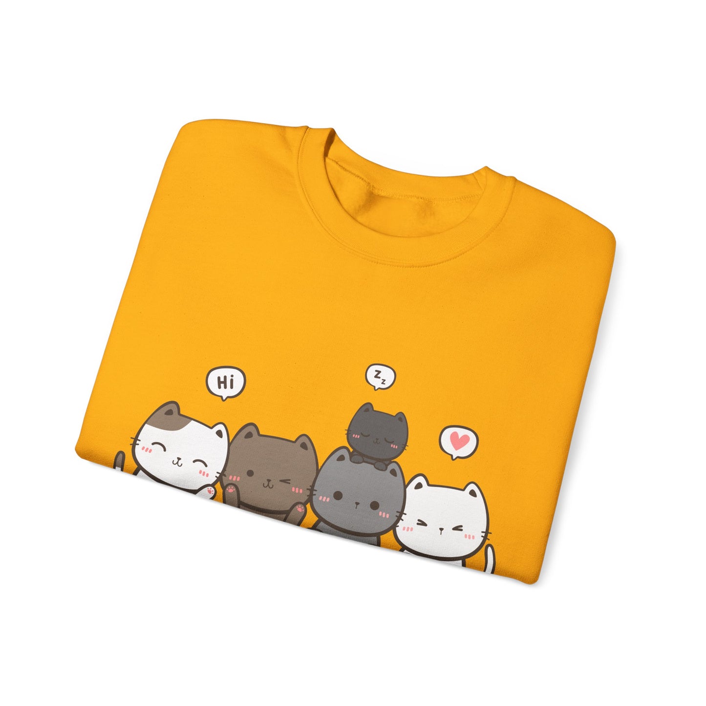 Cute Cat Crewneck Sweatshirt | Funny Animal Apparel and Kawaii Style | True North