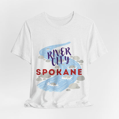 River City Spokane Graphic Tee — Watercolor River Design
