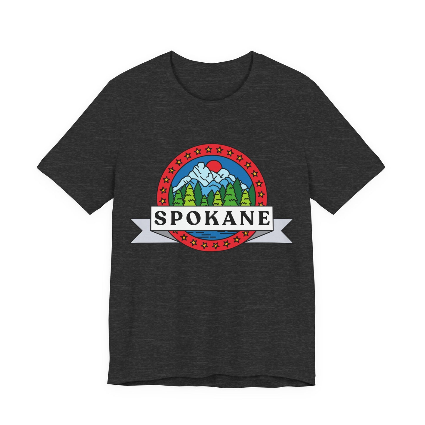 Spokane Mountain Badge T-Shirt – Scenic Riverfront Graphic Tee