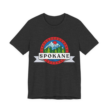 Spokane Mountain Badge T-Shirt – Scenic Riverfront Graphic Tee