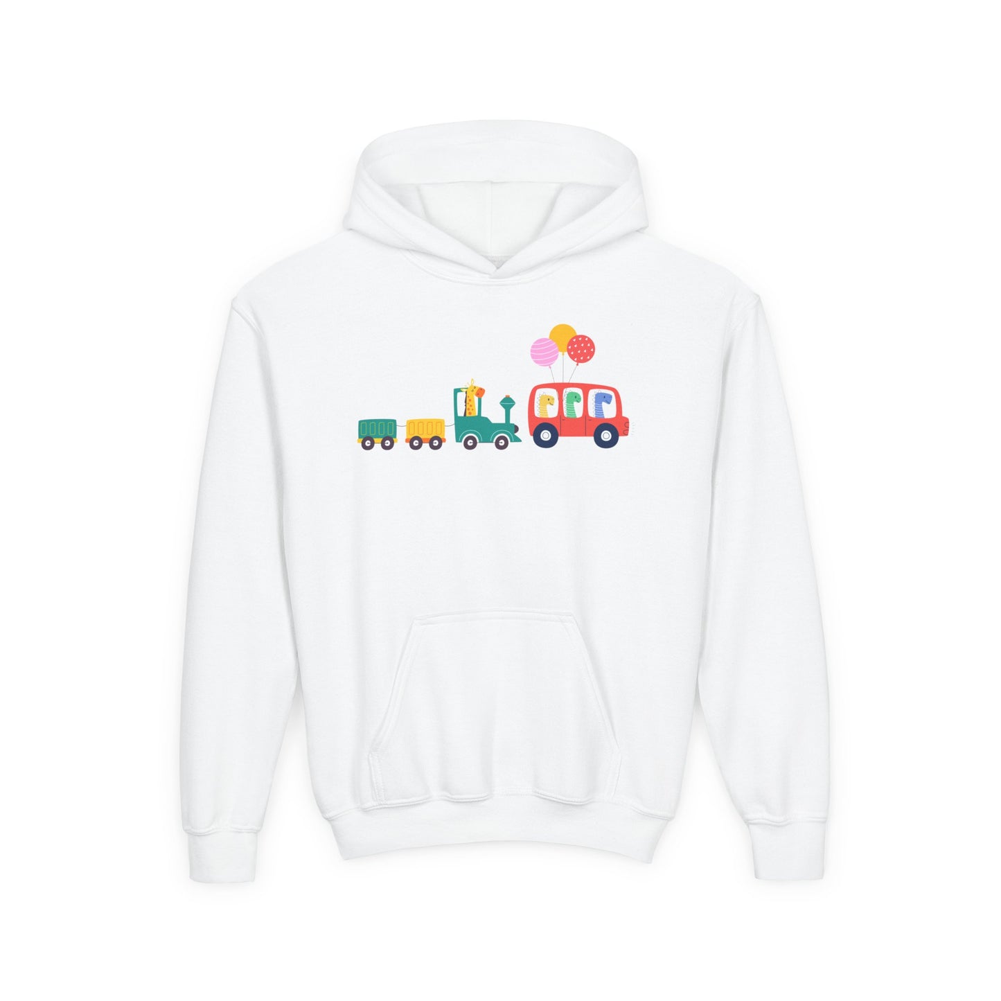 Fun Dinosaur Kids Party Hoodie | Train Design | True North