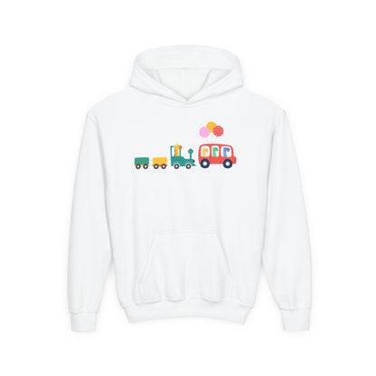 Fun Dinosaur Kids Party Hoodie | Train Design | True North
