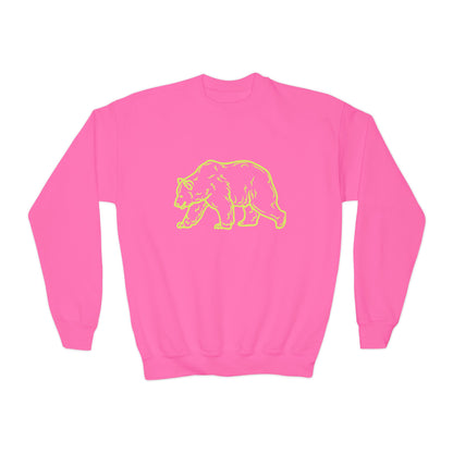 Youth Bear Sketch Crewneck Sweatshirt | Cozy Kids Pullover | True North