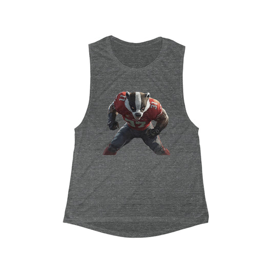 Badger Graphic Women Flowy Scoop Muscle Tank Top | Soft Cotton | True North