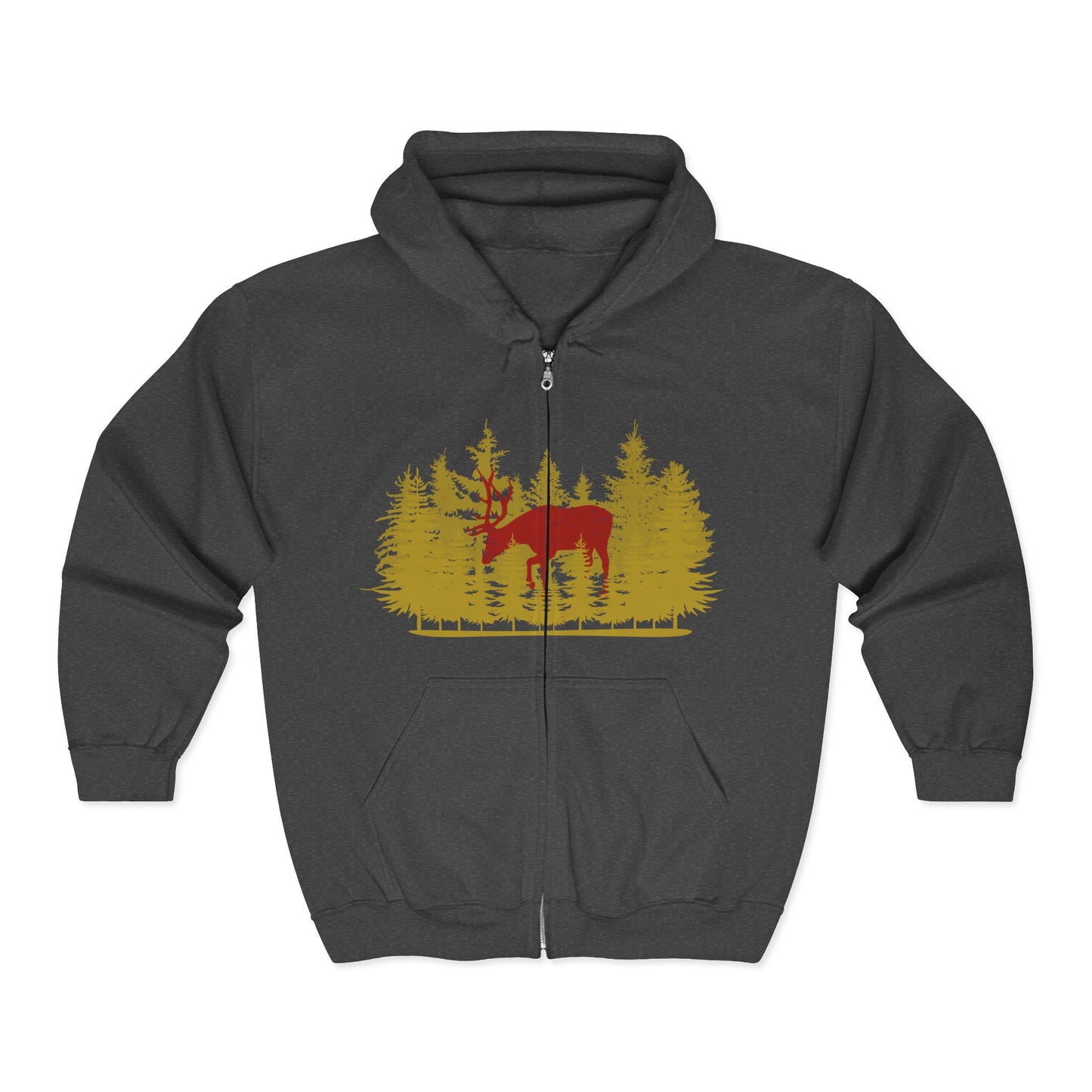 Nature-Inspired Moose Zip Hoodie | Cozy Campers, Fall Adventures | True North