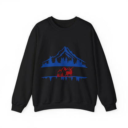 Nature-Inspired Graphic Crewneck Sweatshirt | Cozy Mountain Pullover | True North