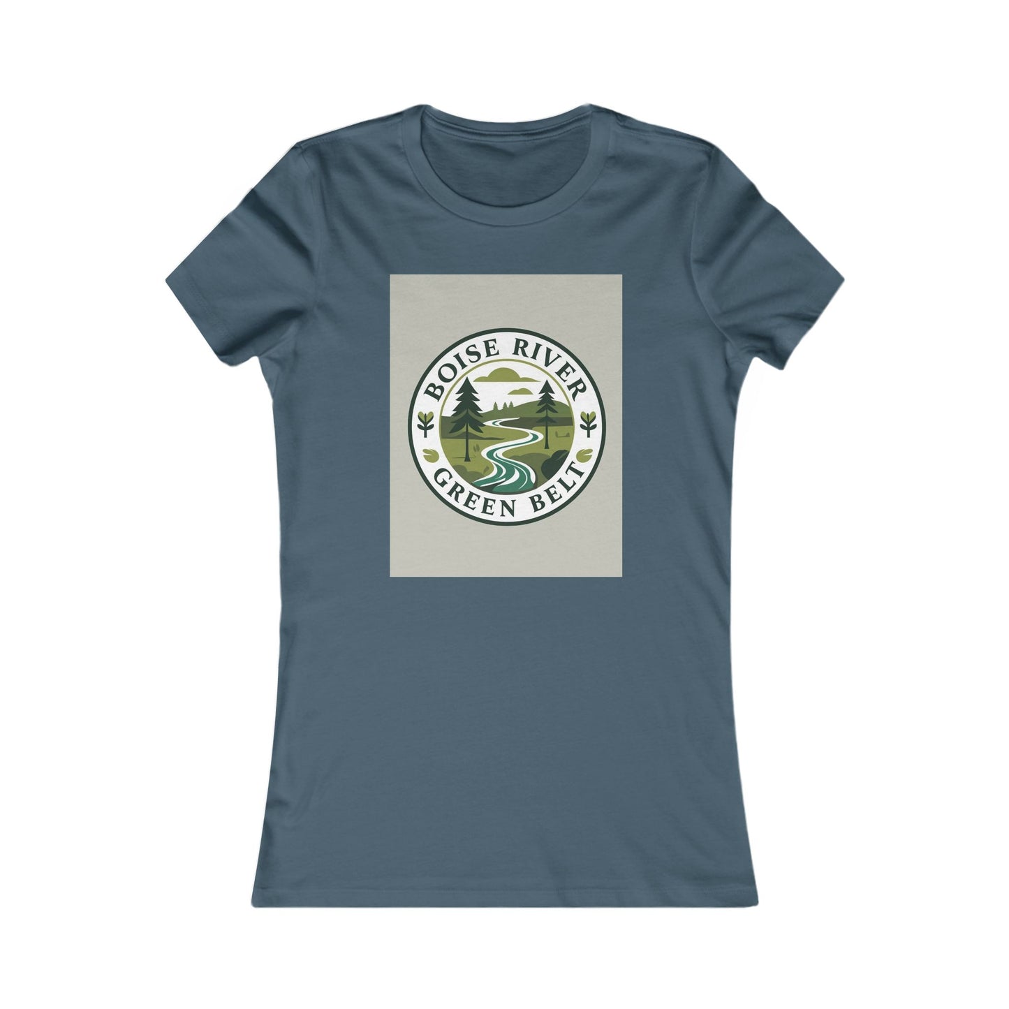 Boise River Greenbelt Women's Tee — Scenic River Nature Graphic Shirt