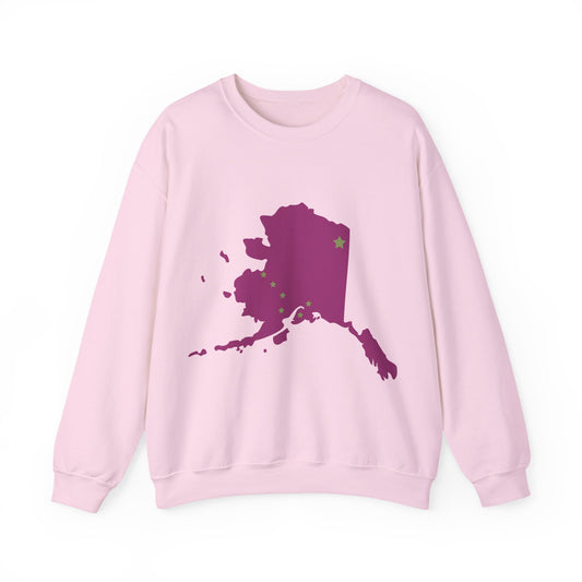 Alaska Map Crewneck Sweatshirt | Cozy Pullover for Travelers | True North