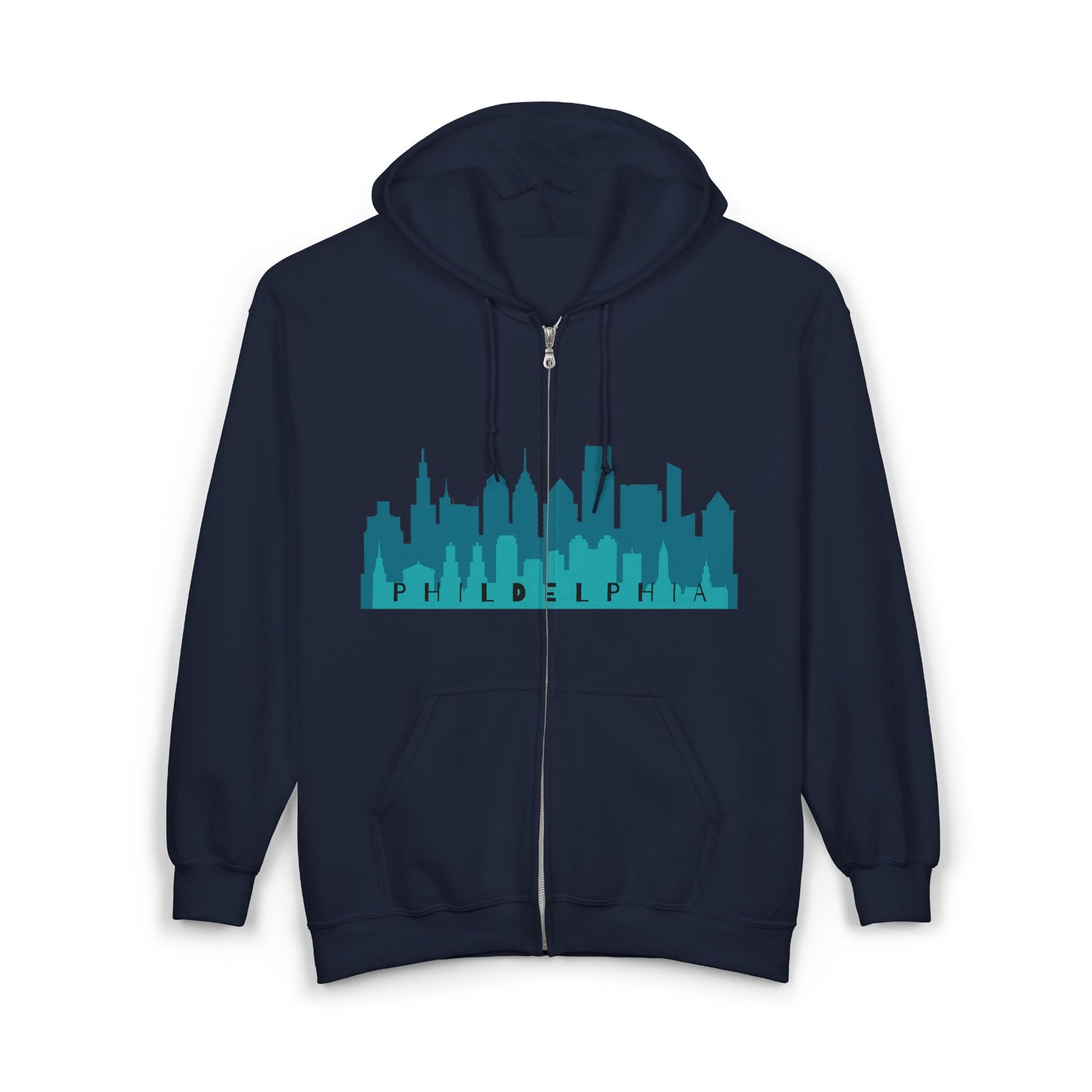 Stylish Urban Hoodie | Philadelphia Skyline Zip Sweatshirt | True North