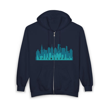 Stylish Urban Hoodie | Philadelphia Skyline Zip Sweatshirt | True North