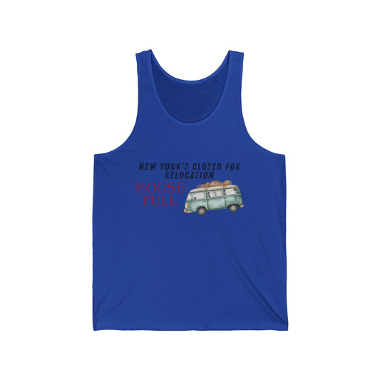 Road Trip Men/Unisex Tank Top | New York’s Closed for Relocation | True North