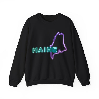Maine Neon Outline Sweatshirt | Local Pride Apparel | True North