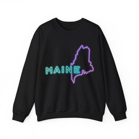 Maine Neon Outline Sweatshirt | Local Pride Apparel | True North