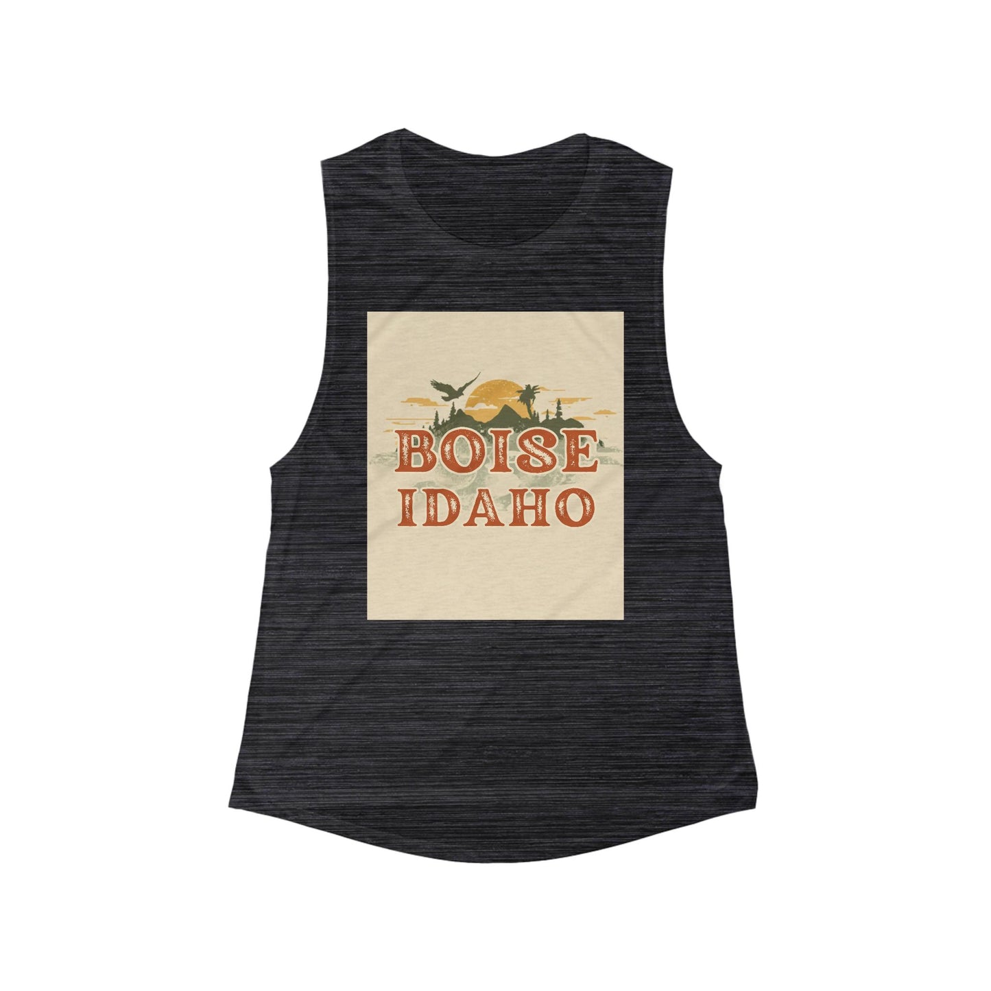 Boise Idaho Vintage Sunset Tank Top — Women's Scoop Muscle Tank