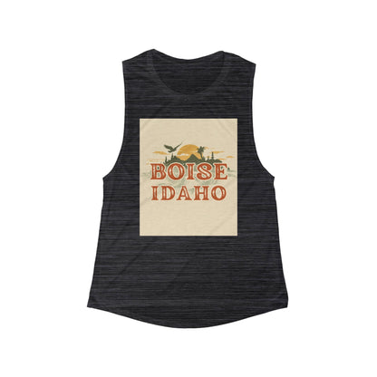 Boise Idaho Vintage Sunset Tank Top — Women's Scoop Muscle Tank